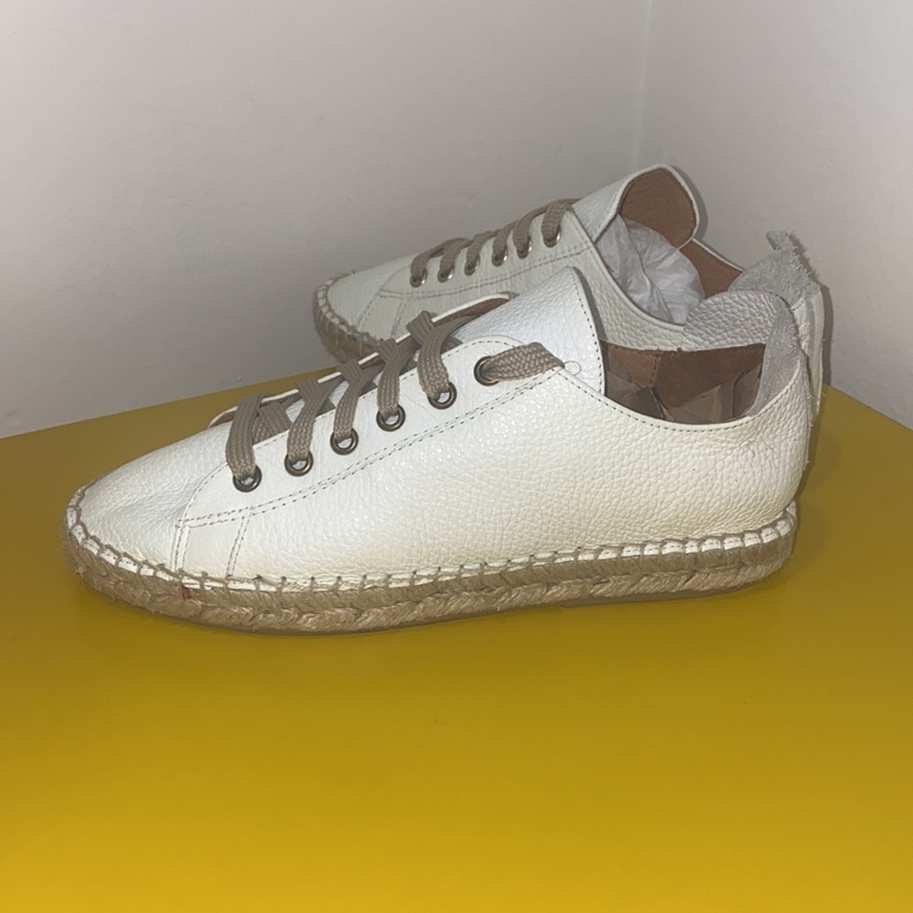 Maypol Anthropologie White Espadrille Leather Shoes - Picture 4 of 10